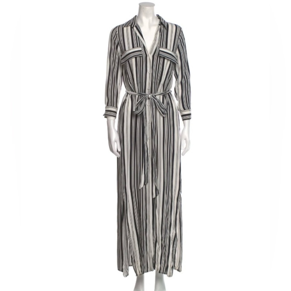 L’Agence Size 4 Black/White Stripe Maxi Dress